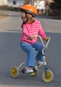 Child on Bicycle with upright posture